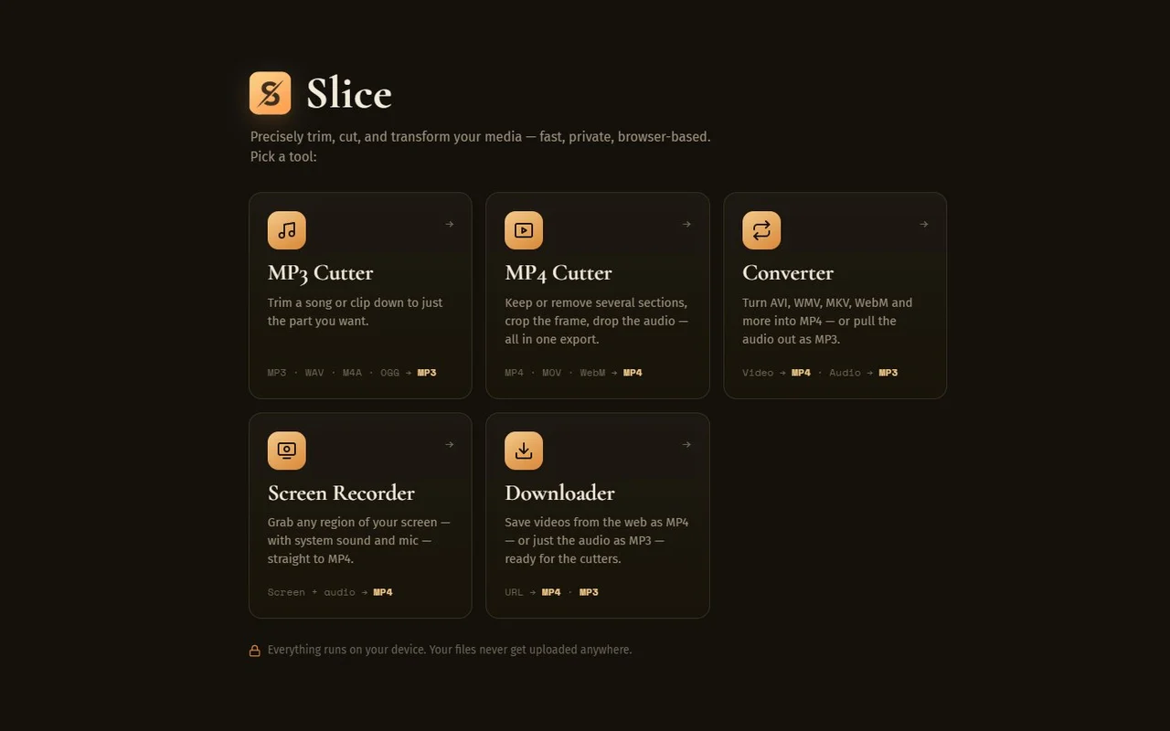 The Slice app — five tools in one window